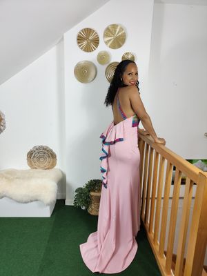 Robe Dos nu Rose Madras - FIN DE SÉRIE