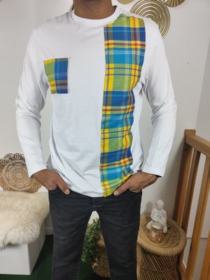 Haut T-shirt Blanc Madras - FIN DE SÉRIE