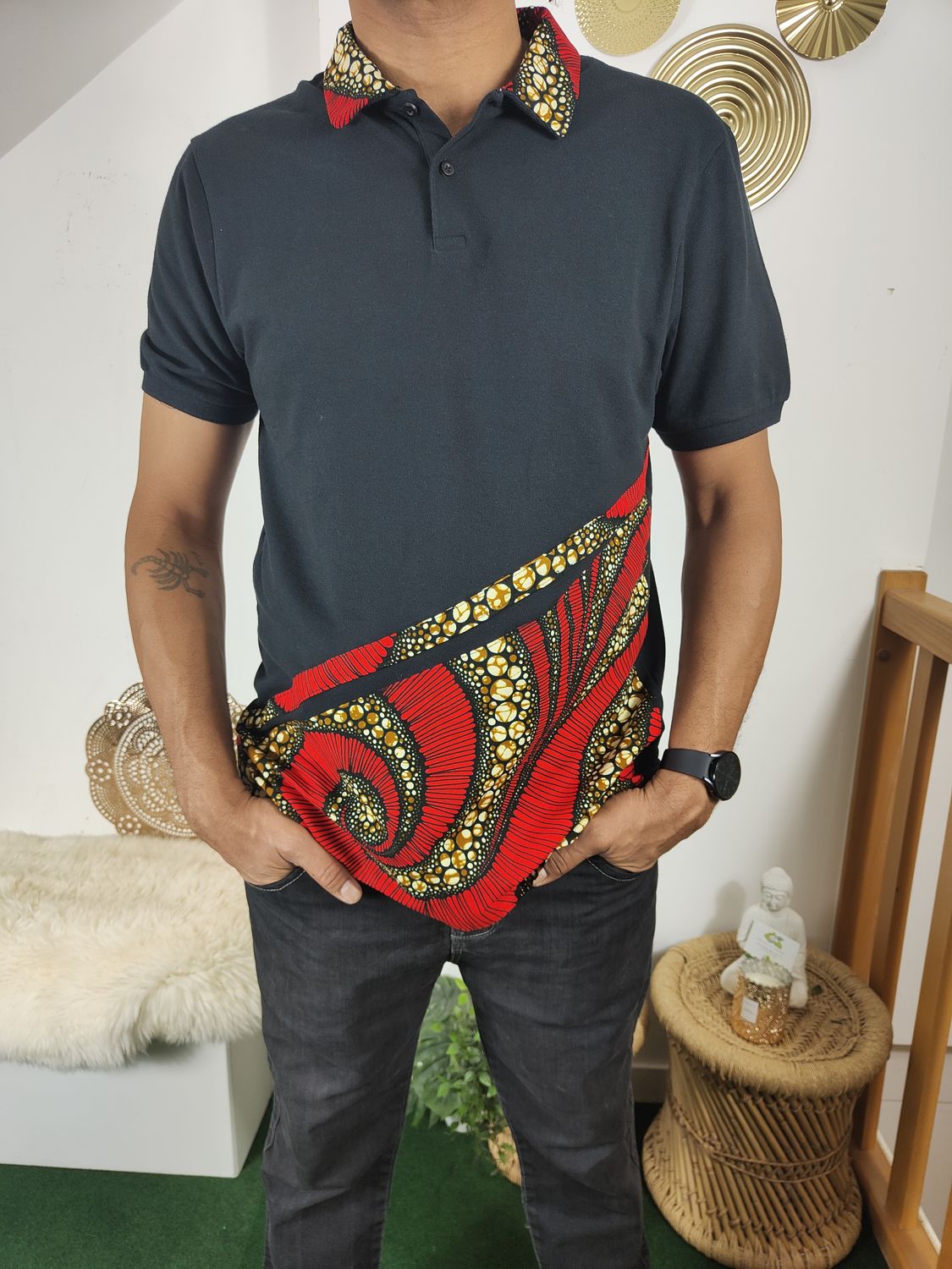 Haut Polo Noir Wax