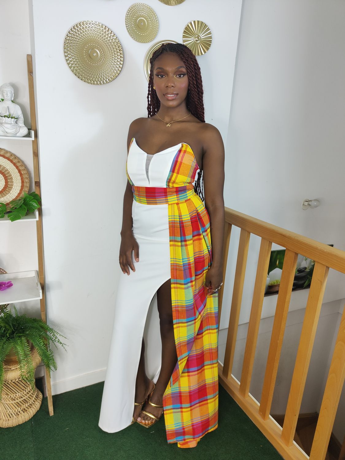 Robe de Mariée Bustier Asymétrique Madras