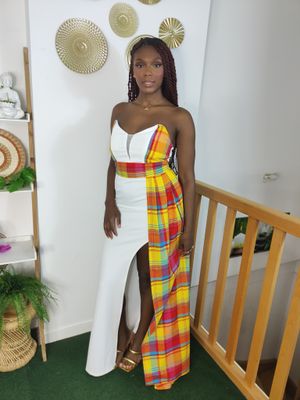 Robe de Mariée Bustier Asymétrique Madras