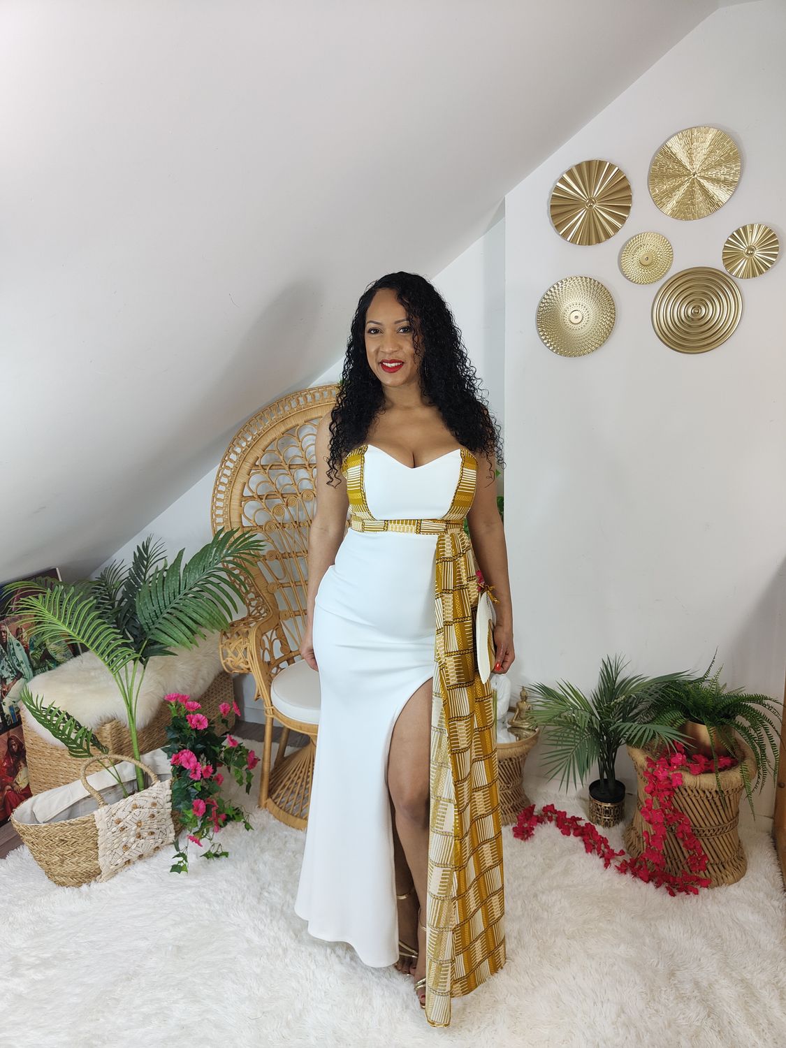 Robe de Mariée Bustier asymétrique fendu Wax