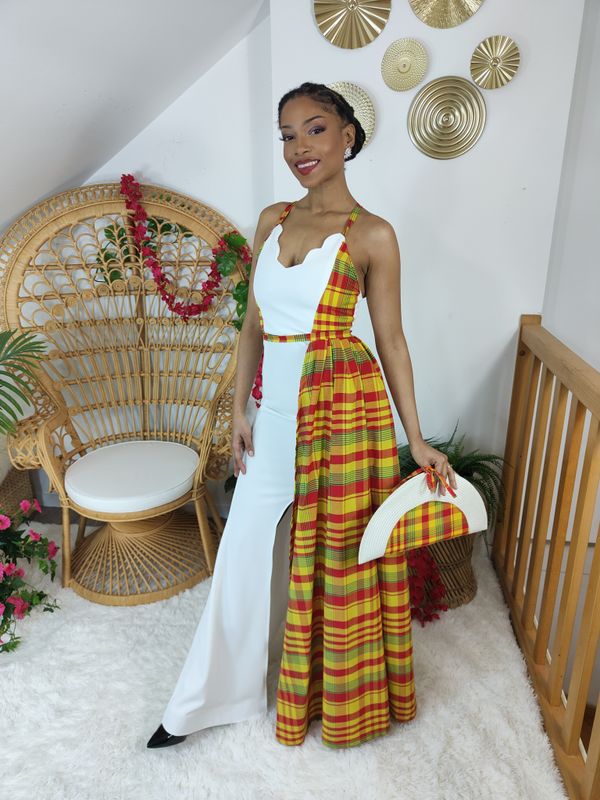 Robe de Mariée madras sans cap