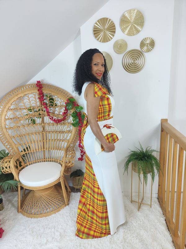 Robe asymétrique Madras