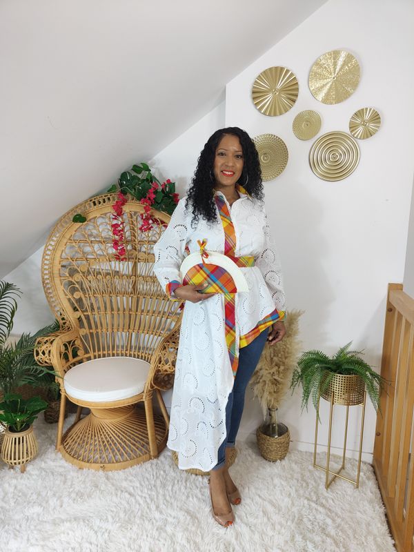 Tunique broderie anglaise Madras