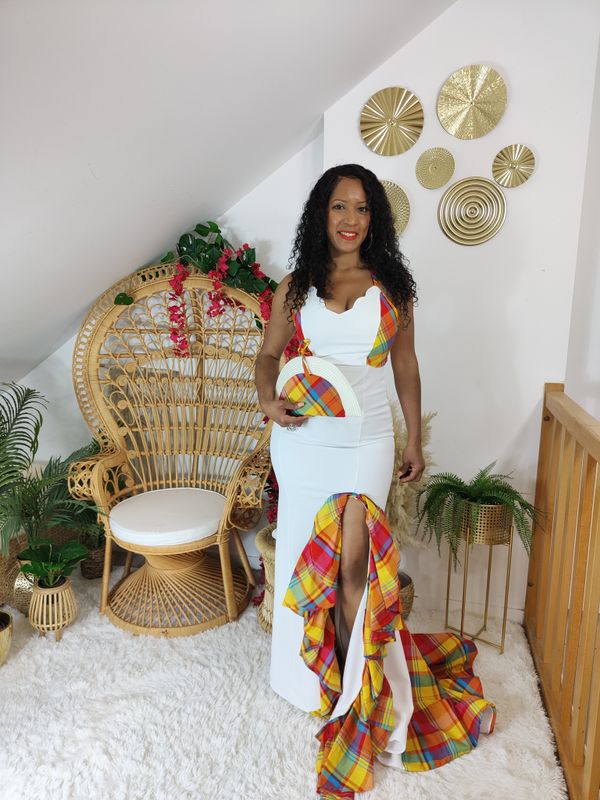 Robe de Mariée madras sans cap