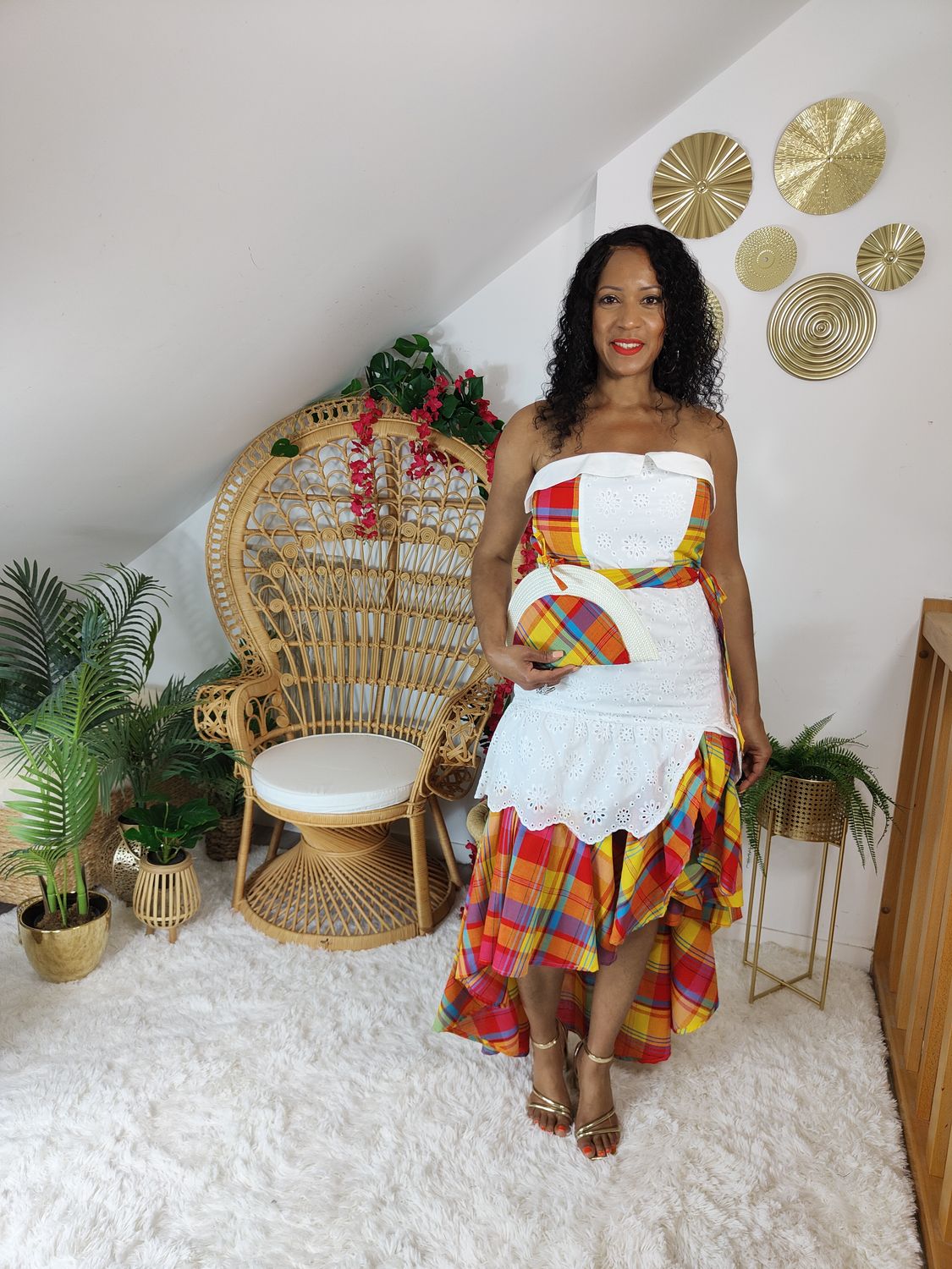 Robe broderie anglaise Madras