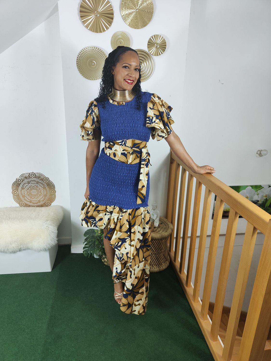 Robe asymétrique wax