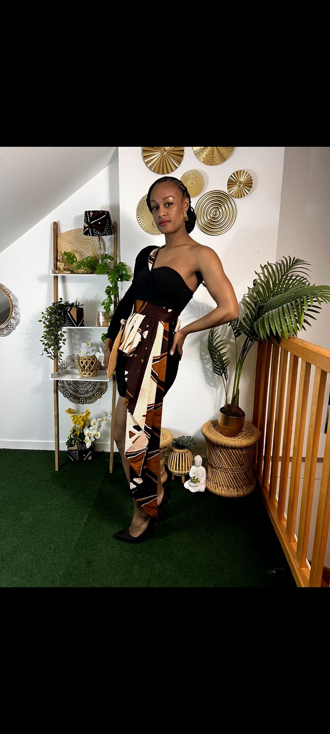Robe bustier Asymétrique drapé Wax