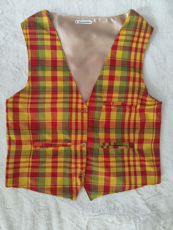 Gilet homme madras traditionnel