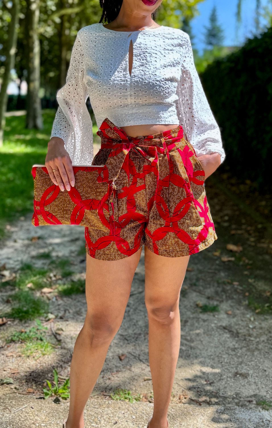 Ensemble Short taille haute Wax et pochette