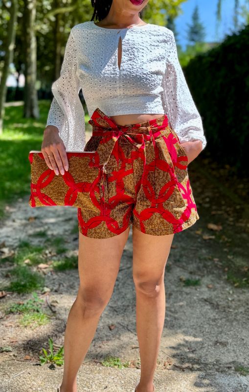 Ensemble Short taille haute Wax et pochette