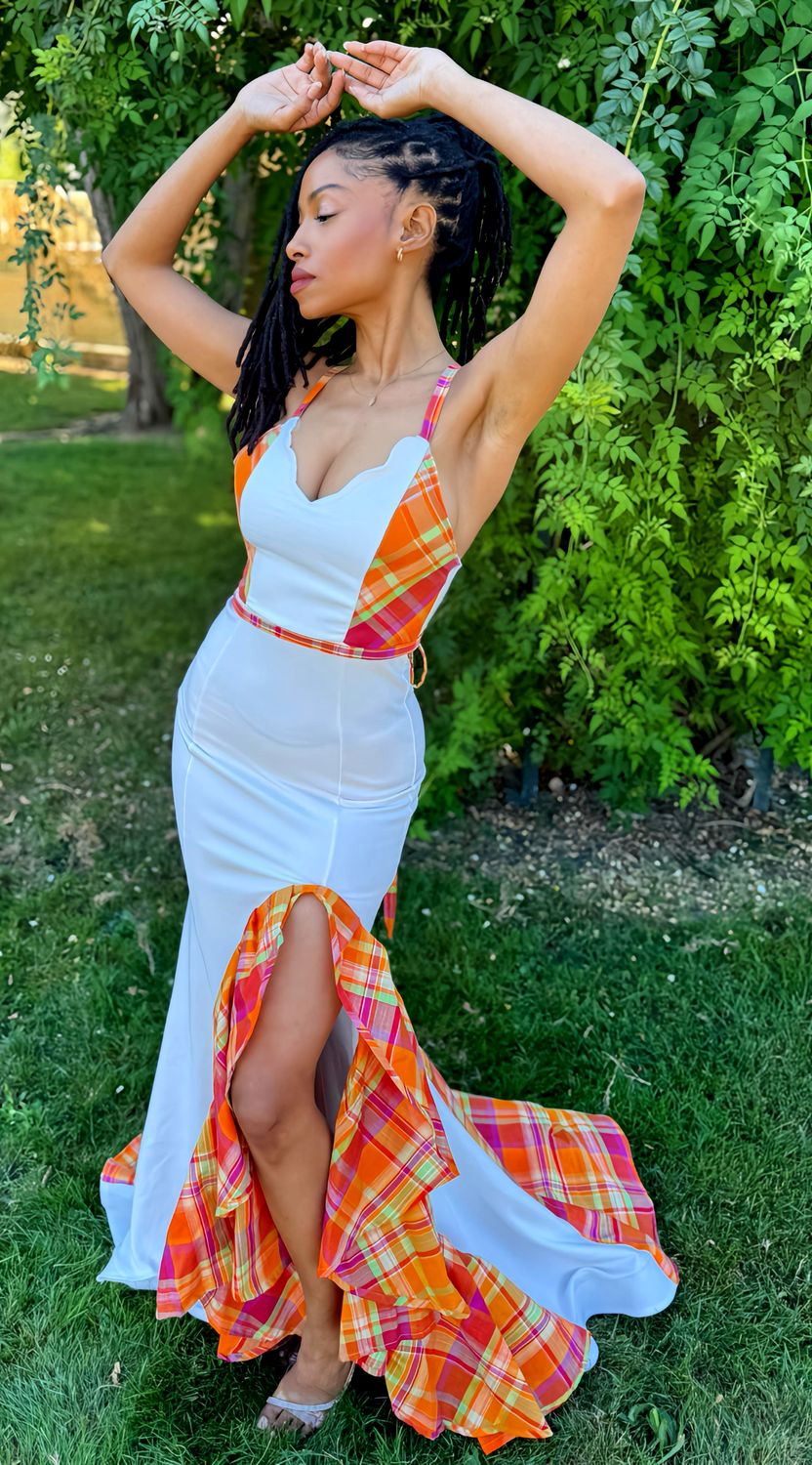 Robe de Mariée madras sans cap