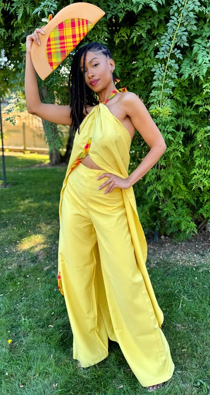 Ensemble Tunique Dos Nu Légère Jaune Wax