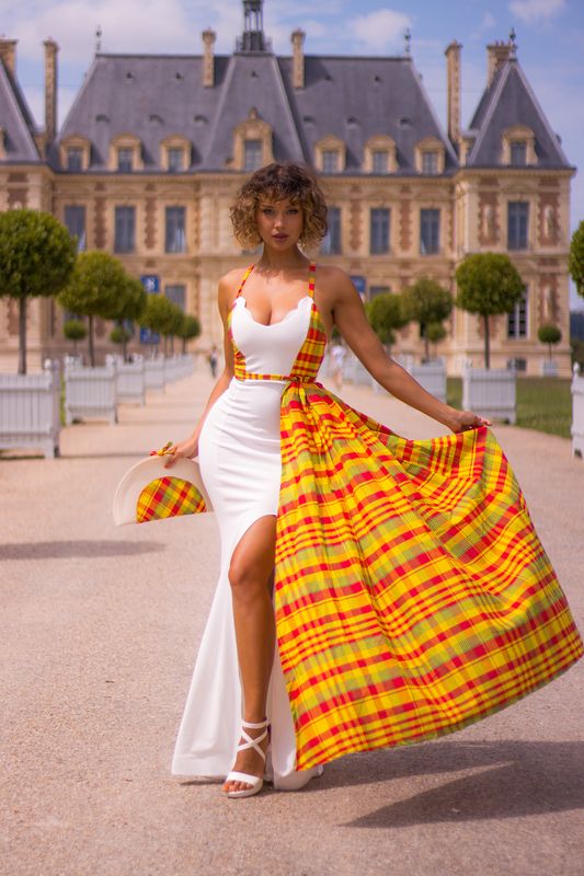 Robe de Mariée madras sans cap