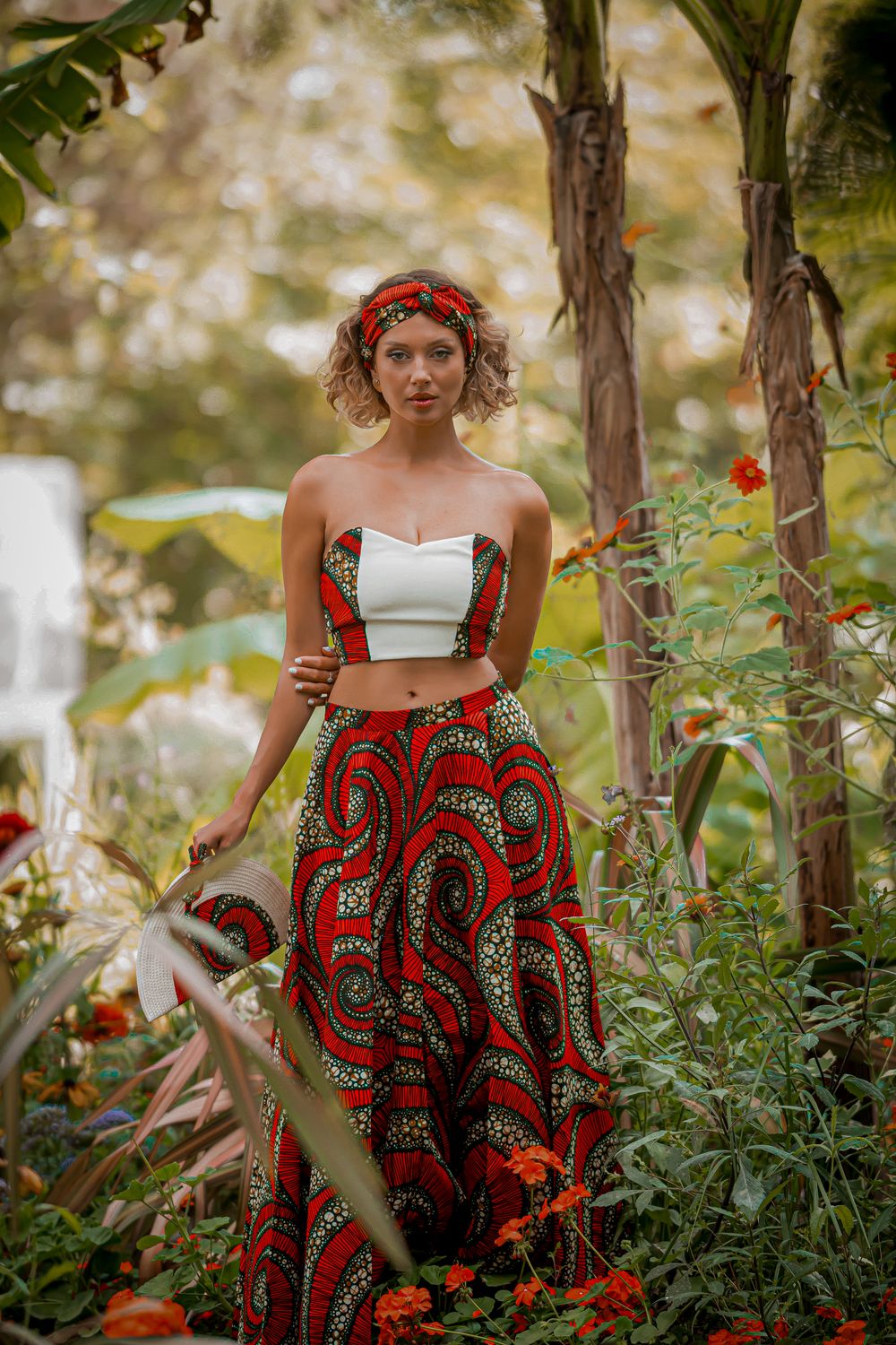 Ensemble Jupe trapèze Wax et top Bustier