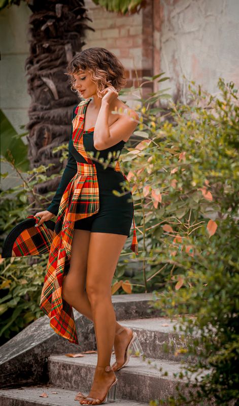 Combinaison short asymétrique Madras