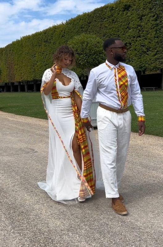 Robe de Mariée madras avec cap