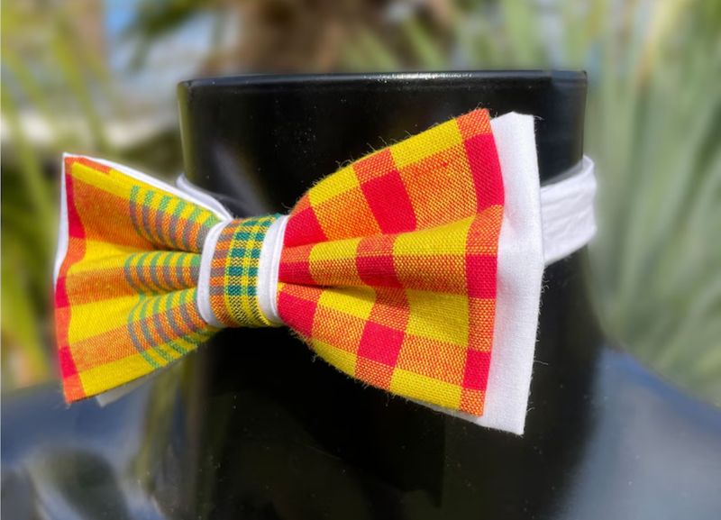 Nœud Papillon blanc doublé madras