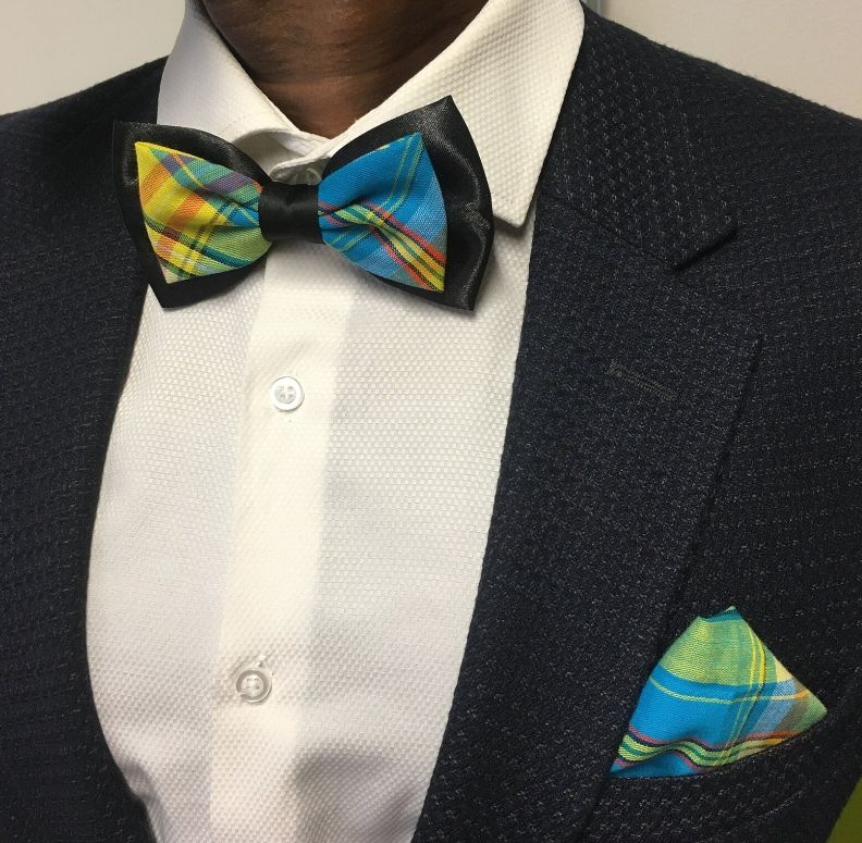 Nœud Papillon blanc doublé madras