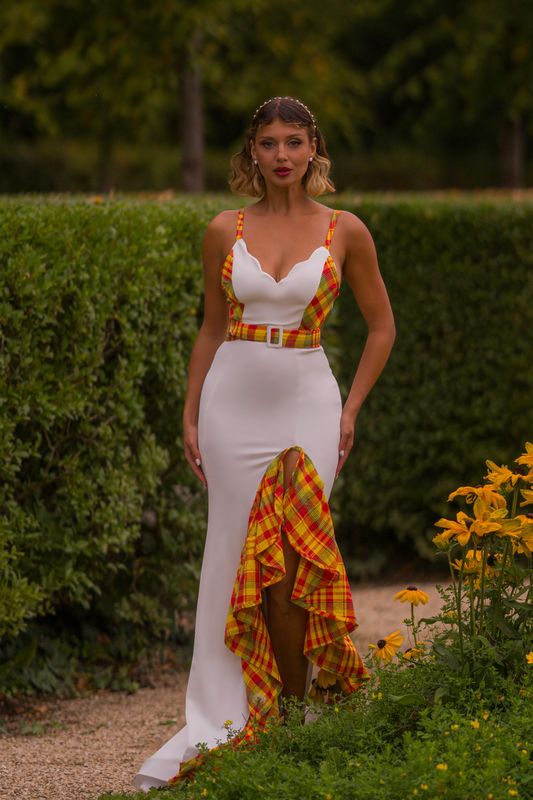 Robe de Mariée madras sans cap
