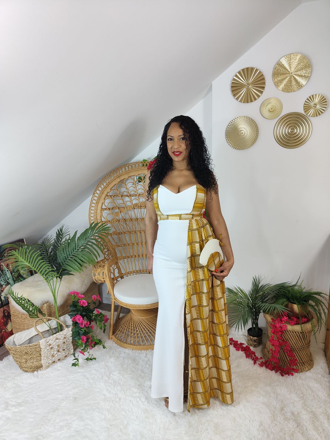 Robe de Mariée Bustier fendu drapé wax