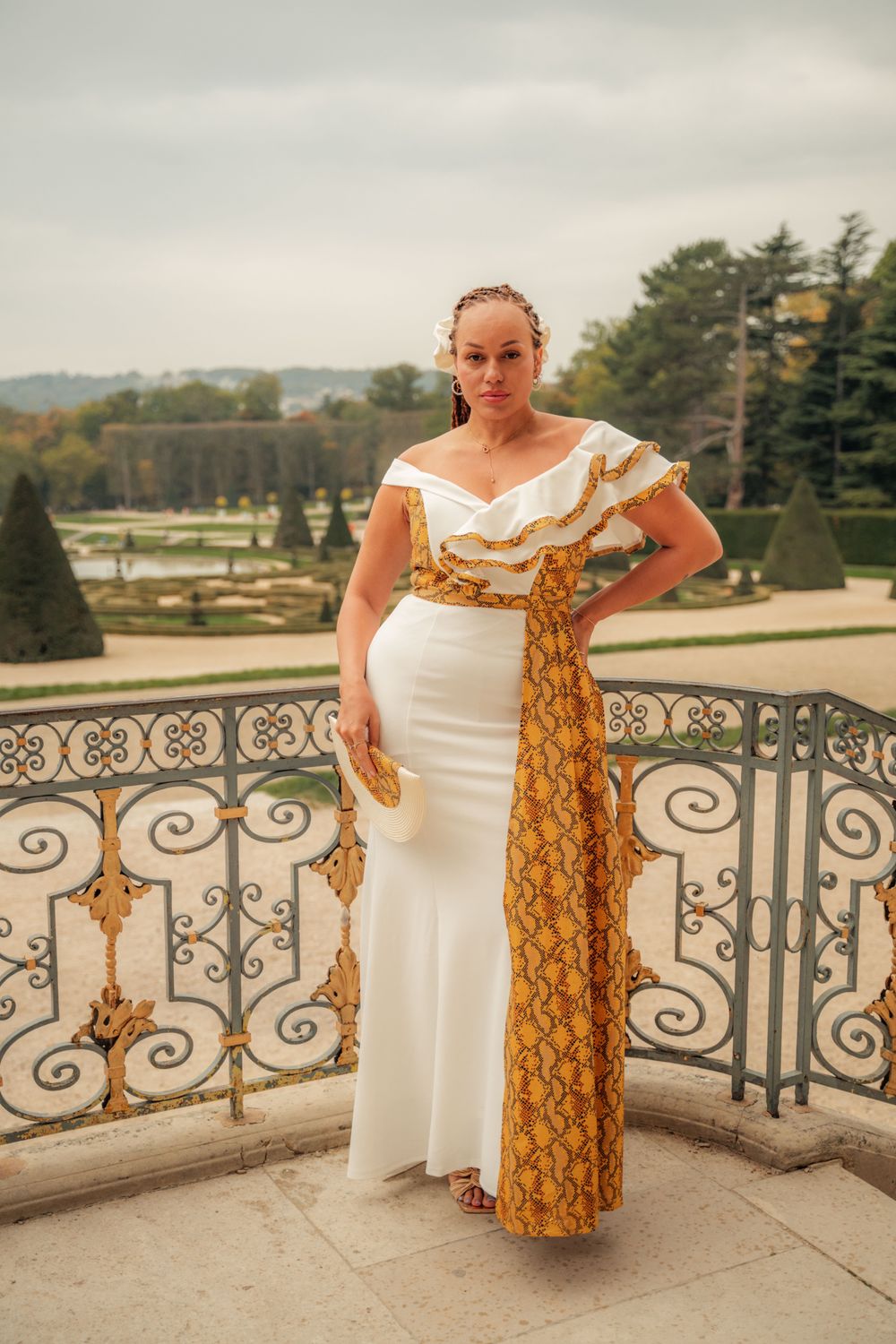 Robe blanche asymétrique Wax