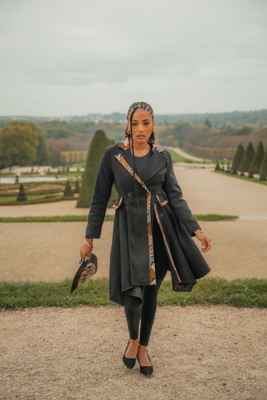 Manteau asymétrique wax tendance chic