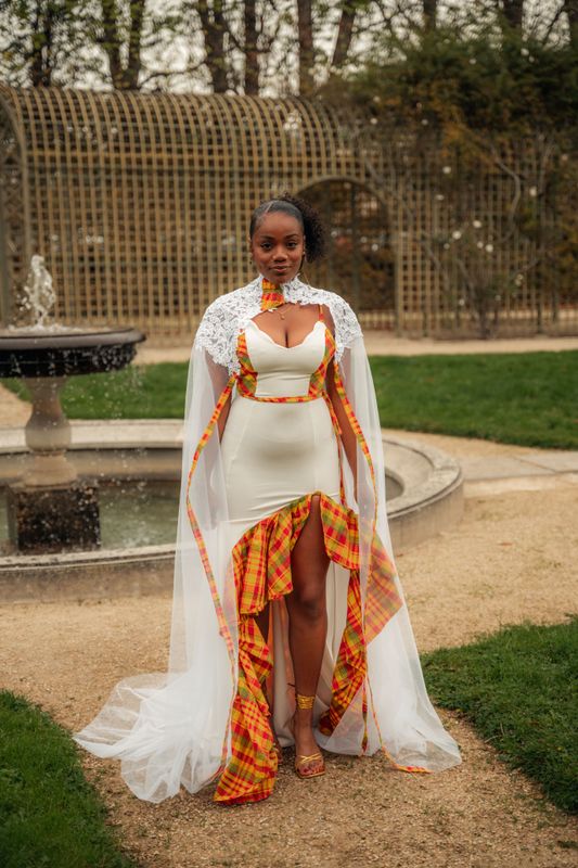 Robe de Mariée madras sans cap