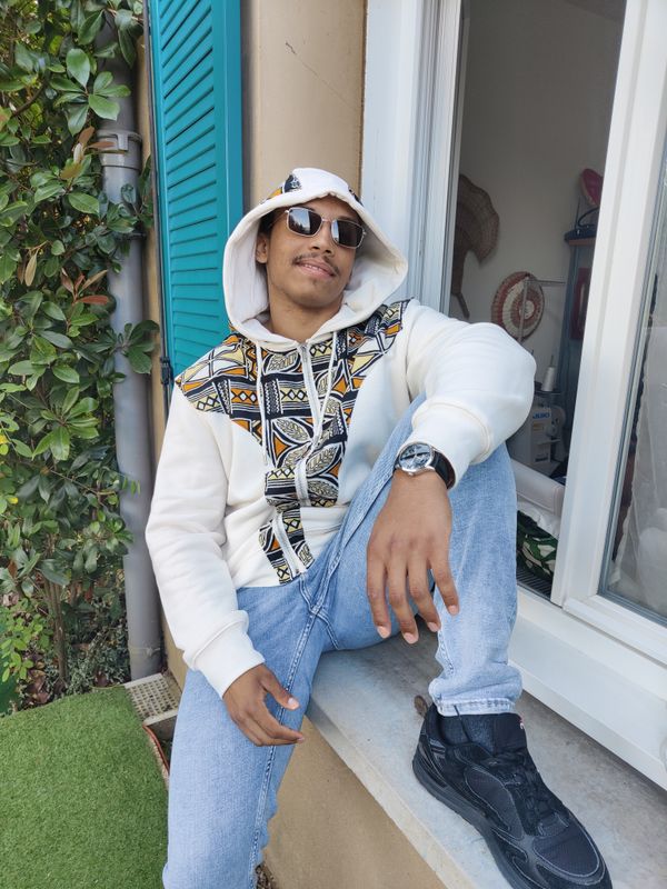 Sweat à Capuche blanc Wax