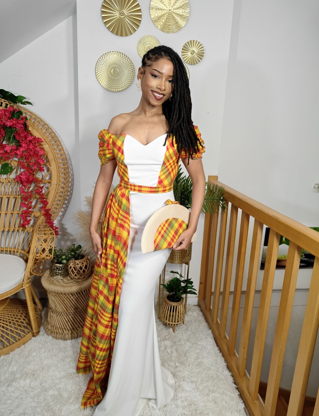 Robe de Mariée madras sans cap