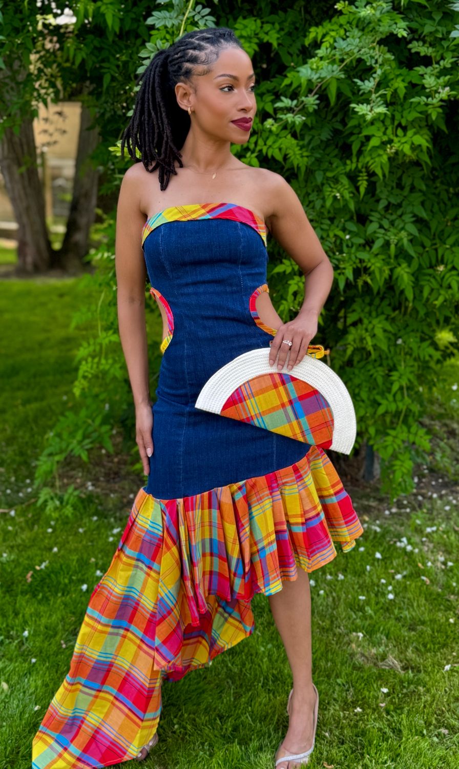 Robe en Jean bustier asymétrique Wax Robe en Jean bustier asymétrique Wax