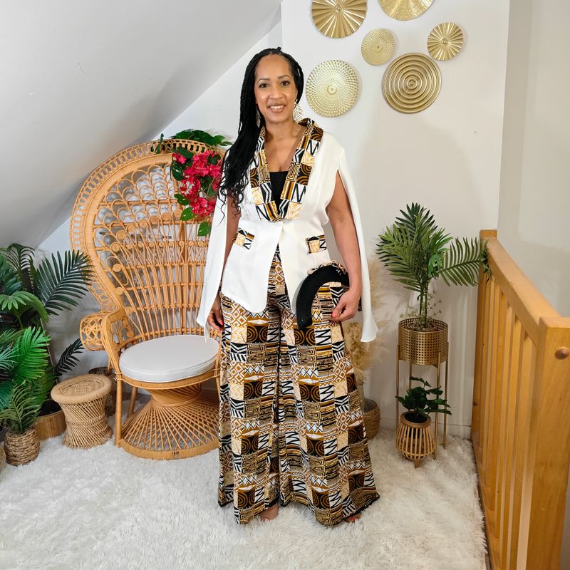 Ensemble Veste CAP pantalon taille haute palazzo Wax