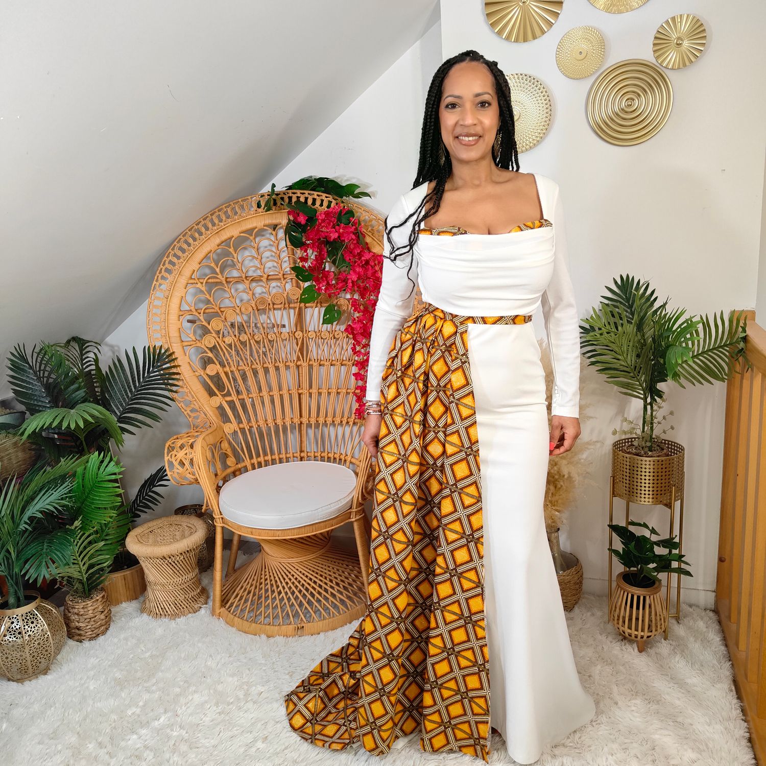 Robe blanche asymétrique Wax