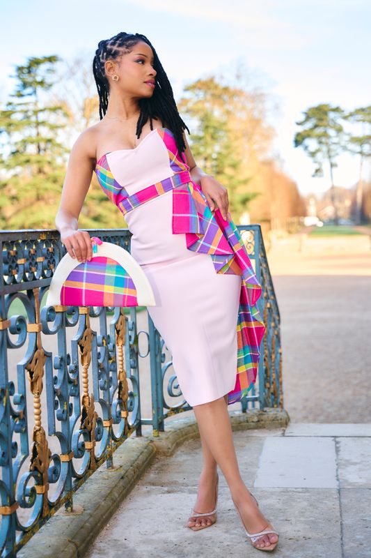 Robe bustier asymétrique Madras Robe bustier asymétrique Madras