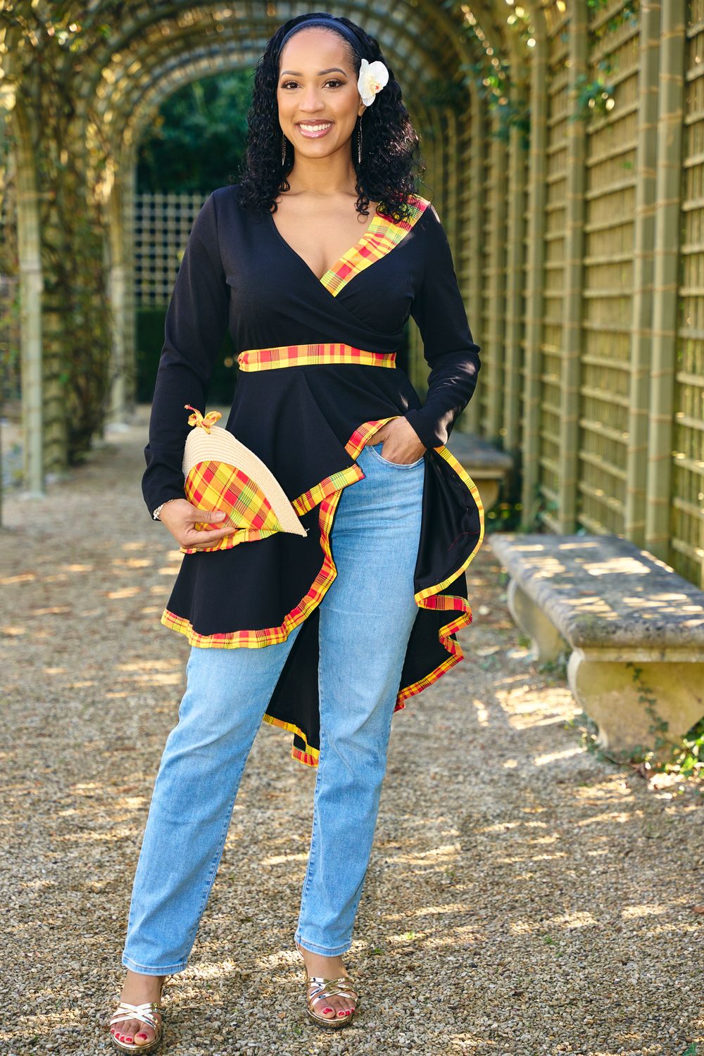 Tunique cache coeur asymétrique Madras Tunique cache coeur asymétrique Madras