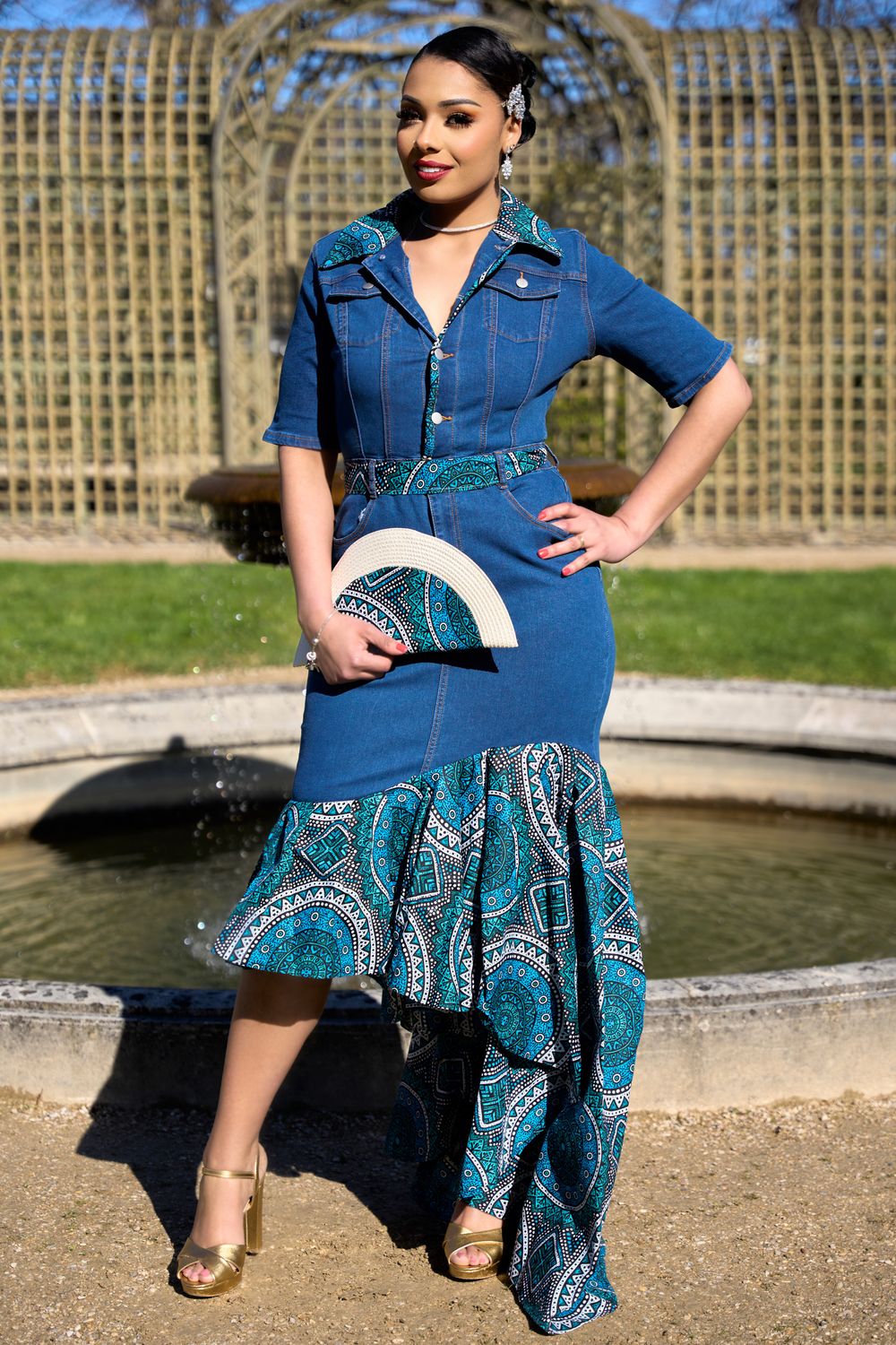 Robe Jean asymétrique Wax