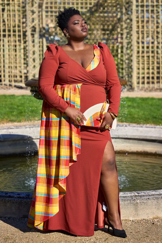 Robe coloré asymétrique Madras Robe coloré asymétrique Madras