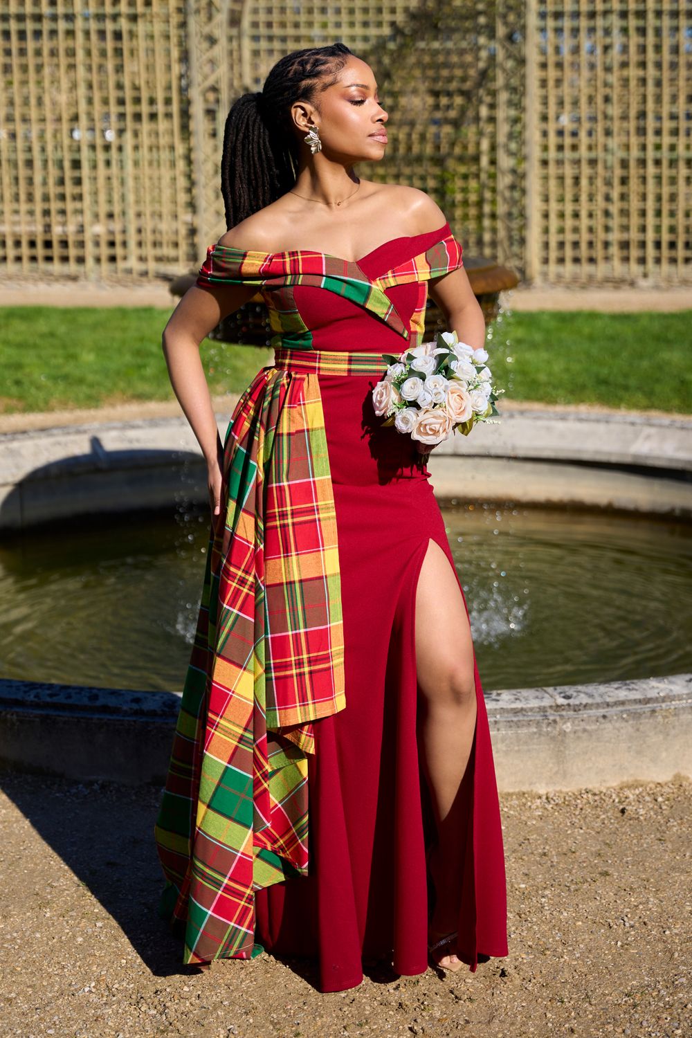 Robe coloré asymétrique Madras