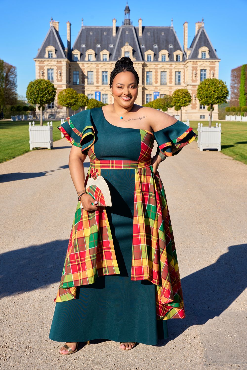Robe coloré asymétrique Madras
