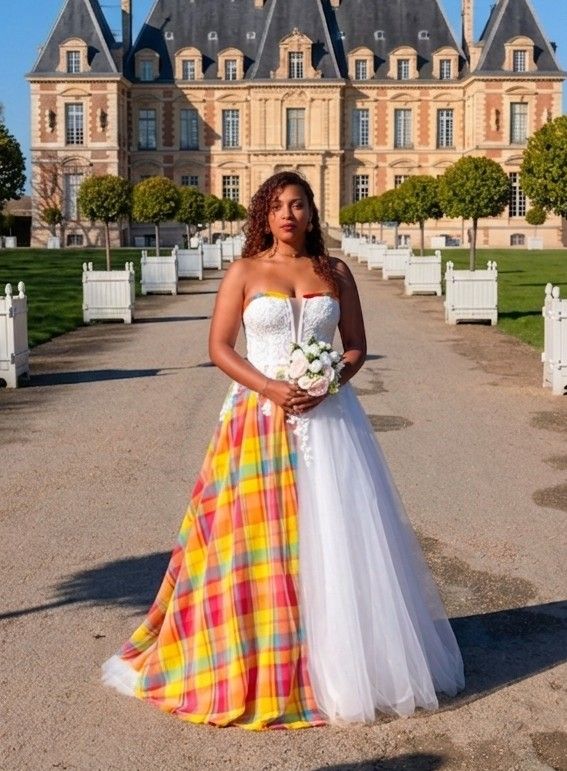 Robe bustier mariage Madras