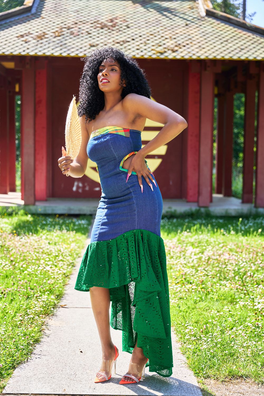 Robe Jean bustier asymétrique Wax Robe Jean bustier asymétrique Wax