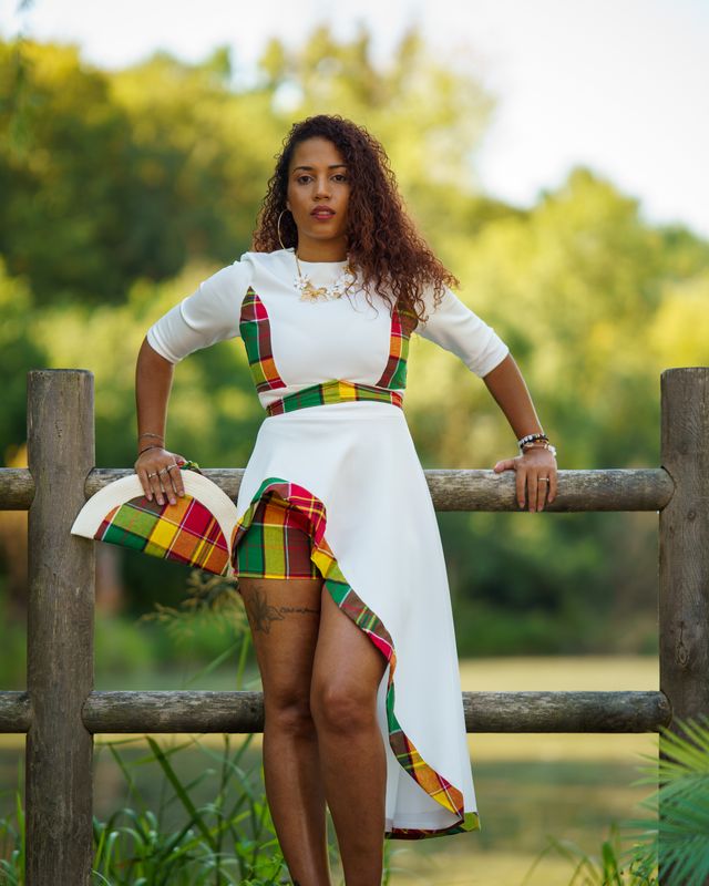 Ensemble tunique et short madras assorti
