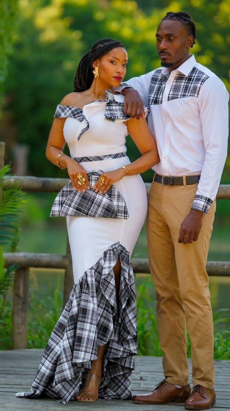 Robe Asymétrique Blanche Madras