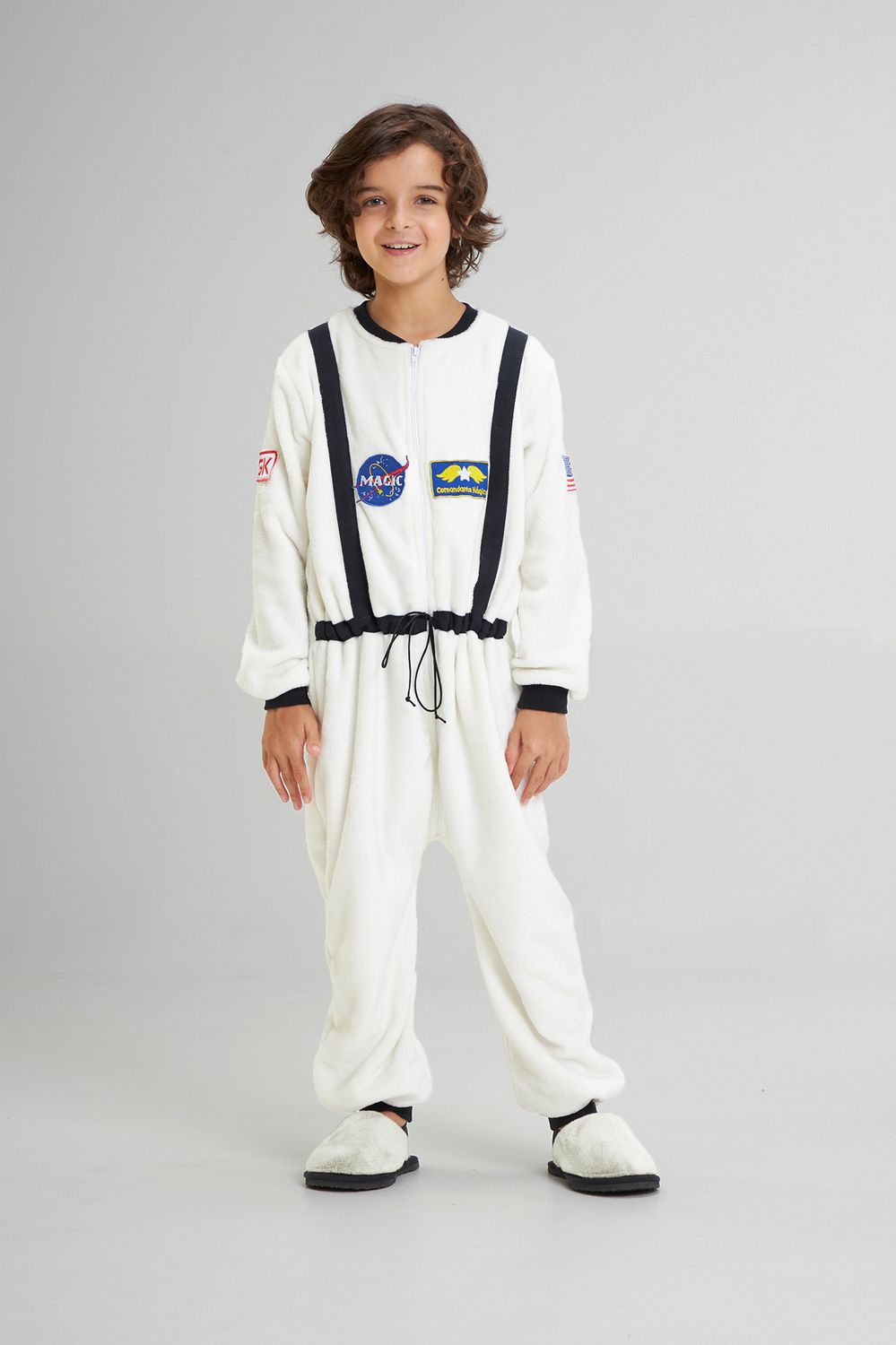 Boy&#39;s Fleece Jumpsuit Pajamas - White Astronaut Costume