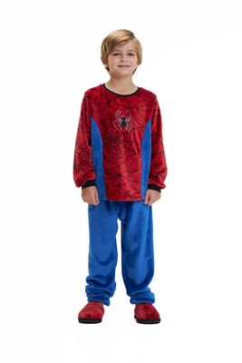 Boy&#39;s Fleece Jumpsuit Pajamas - Blue Spider Costume