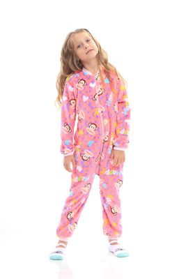 Girl&#39;s Fleece Jumpsuit Pajamas - Happy