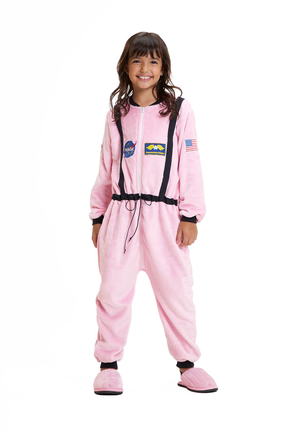 Girl&#39;s Fleece Jumpsuit Pajamas - Pink Astronaut Costume