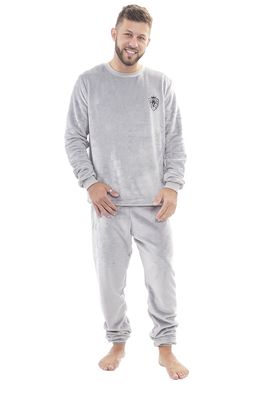 Men&#39;s Fleece Pajamas Set - Gray Lion