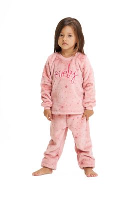 Toddler&#39;s Fleece Long Pajamas Set - Lovely Pink
